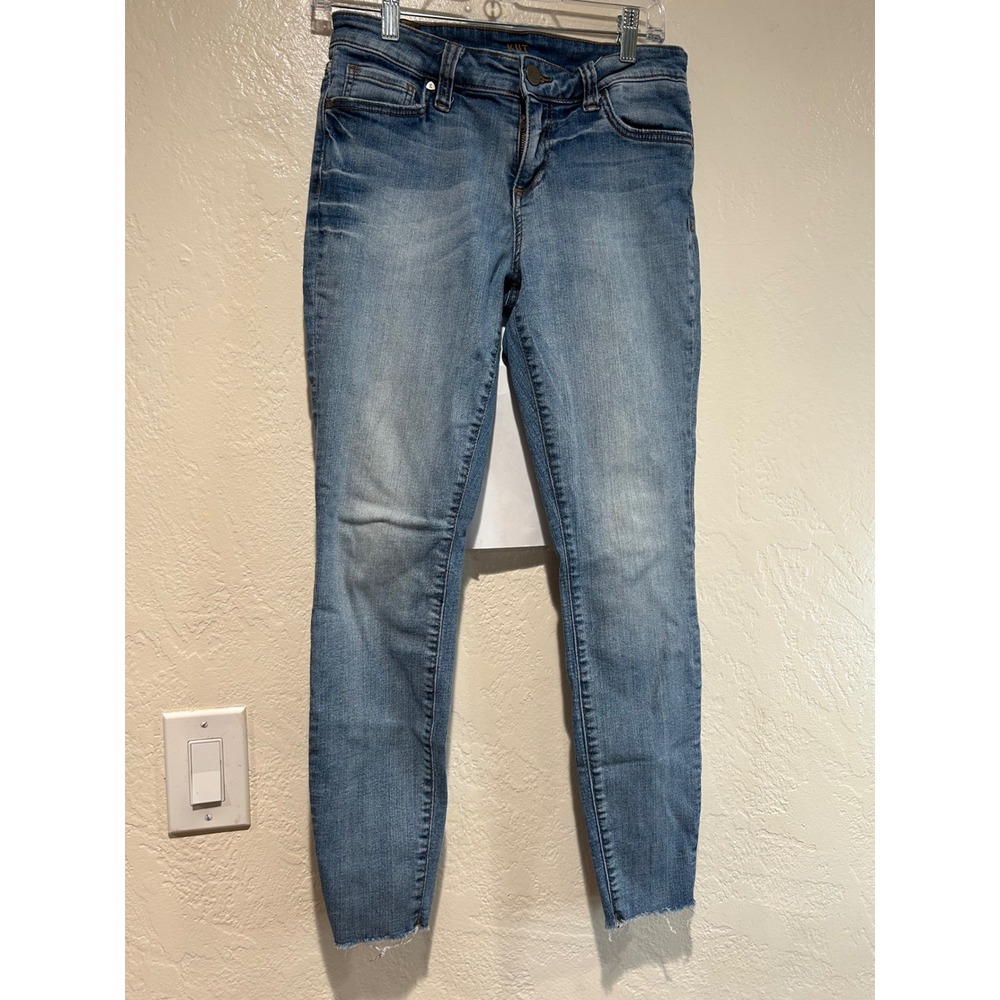 KUT from the Kloth Womens Ankle Skinny Jeans Medium Wash Raw Hem Size 6 29x27